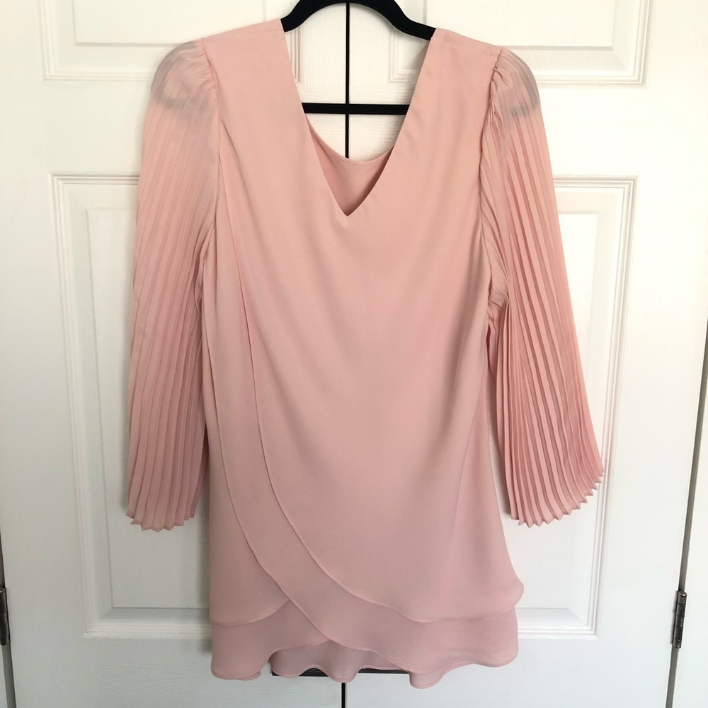 Light Pink Laurie Felt Pleated Long Sleeve Blouse Size M